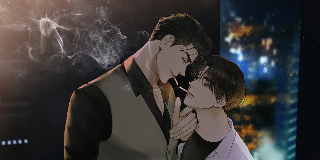 《償還 Payback》封面，現代成人 BL 復仇劇情風格，人物帶著壓抑和危險感