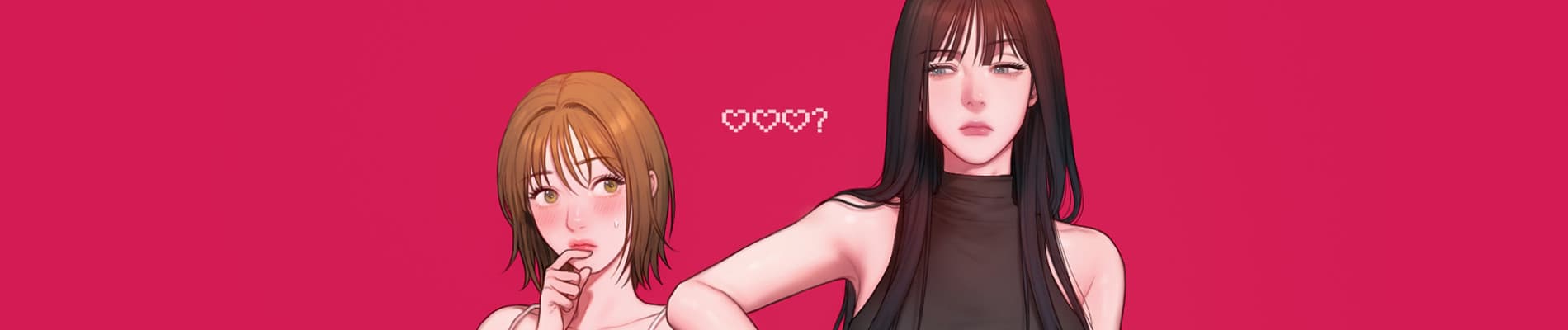 韓國成人百合網漫封面,兩名年輕女生關係曖昧、神情各有心事,랑라리的全彩細膩畫風,校園日常與情慾交織的慢熱故事